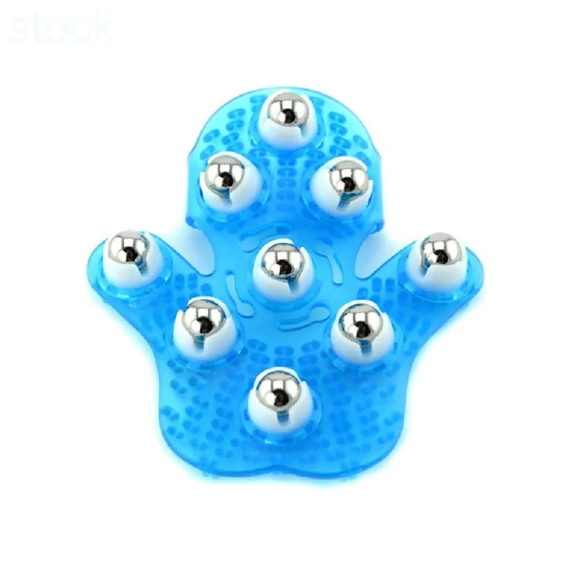 360 Degree Rotation 9 Metal Balls Held Hand Massager Palm Shaped Yoga Rehab Pain Relieve Massage Roller Glove