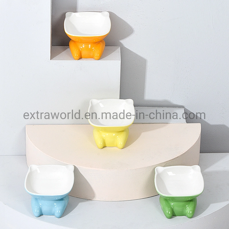 Pet Bowls, Portable Ceramic Cat Bowls Drink and Feeding Dish