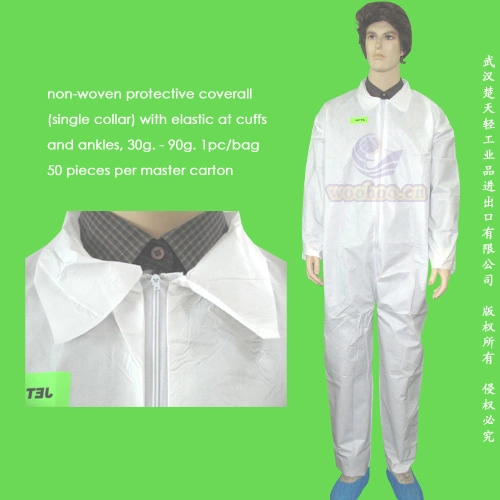 Surgical/Medical/Waterproof/Plastic/PE/Working/Safety/Clothing/SMS Nonwoven Disposable PP Protective Coverall for Hospital/Lab/Food Processing Industry Service