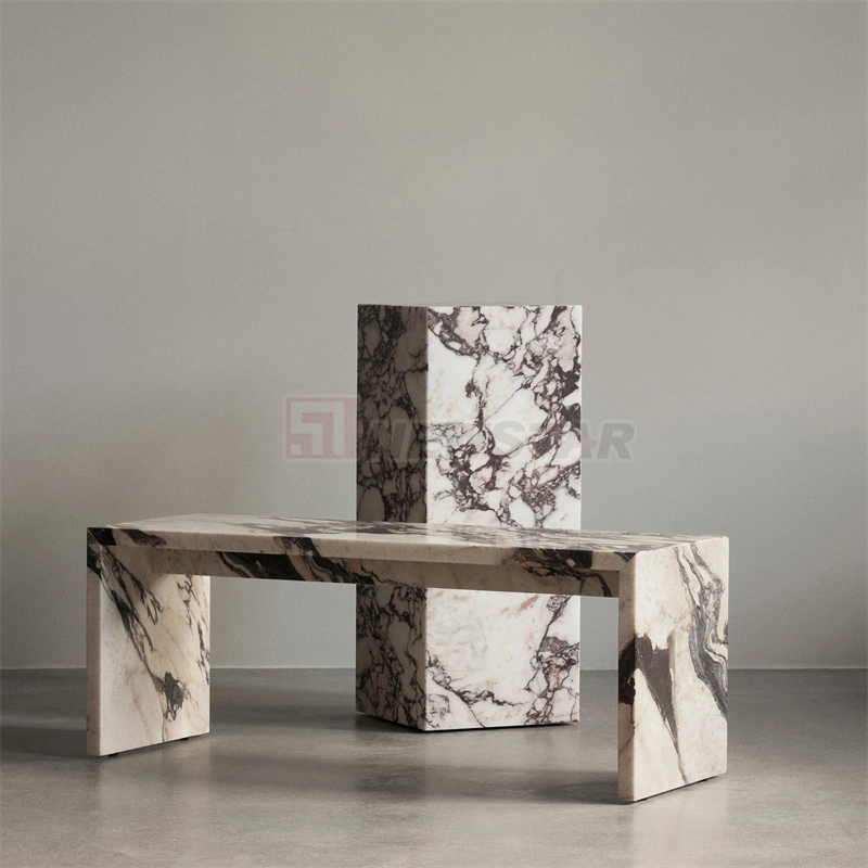 Living Room Furniture Calacatta Viola Stone Coffee Table Modern Marble Travertine Coffee Table Side Table Home Table