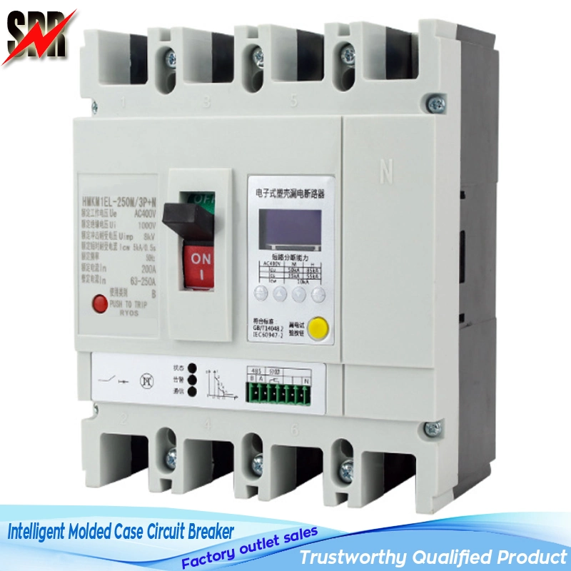 Cm1l Intelligent Moulded Case Circuit Breaker, ELCB 3p 4p 200A 300A 400A 500A 630A MCCB 30mA 100mA 300mA Cm1 Electronic Leakage Protection Circuit Breaker