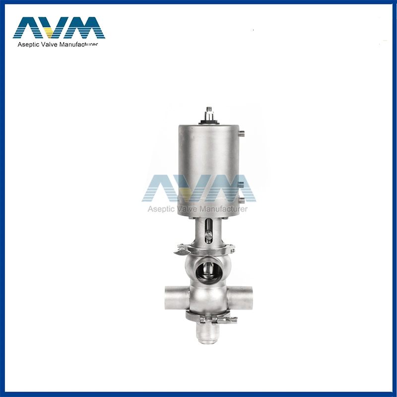 Intelligent Pneumatic Double Seat Mix Proof Valve with Clamp Ends