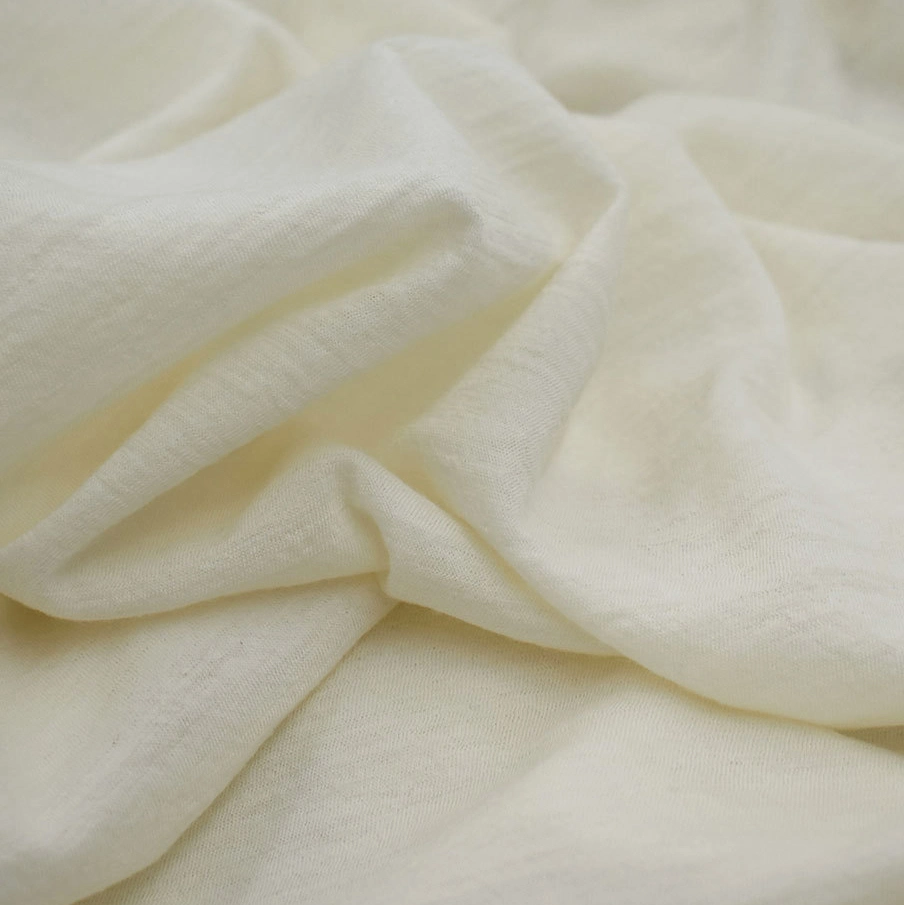 Knitted Jersey Merino Wool High quality/High cost performance  Natural White Single 100% Jersey Fabric for Cloth