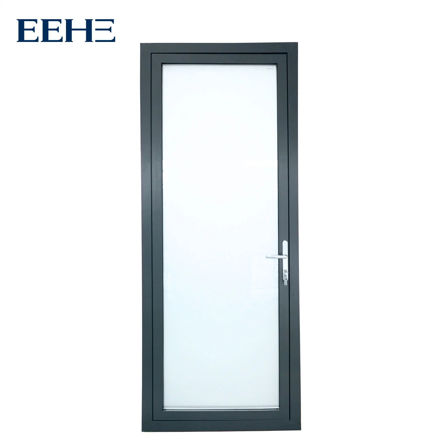 Customized Pattern Decorative Residential Bathroom Toilet Aluminum Casement Door with Frosted Glass