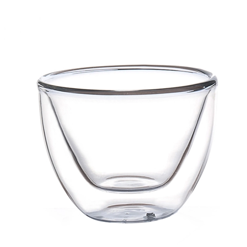 Neue Produktideen 2023 Großhandel 50ml Mini Glas Cup Double Wandglas Kungfu Tee Kaffee Tasse Tägliche Trinkwaren Wasser Tee Milchschaufset