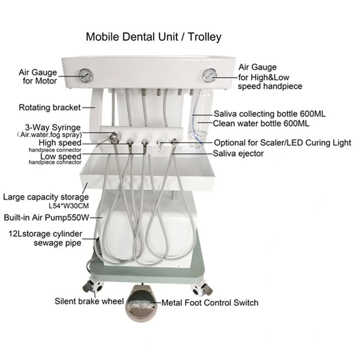 Unidade portátil dentária Carrinho Dental Portátil Veterinário Unidade Unidade Dentária