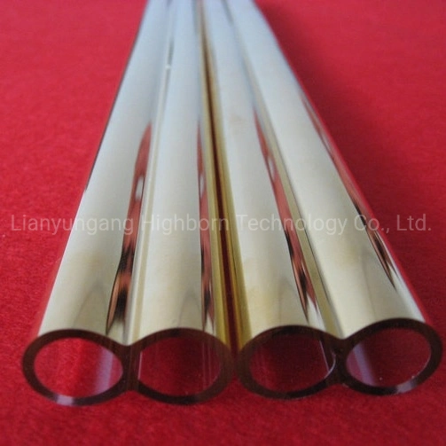 Long Time to Use Customized Heat Resistance Gold Plating Quartz Glass Twin Tube for Lamp