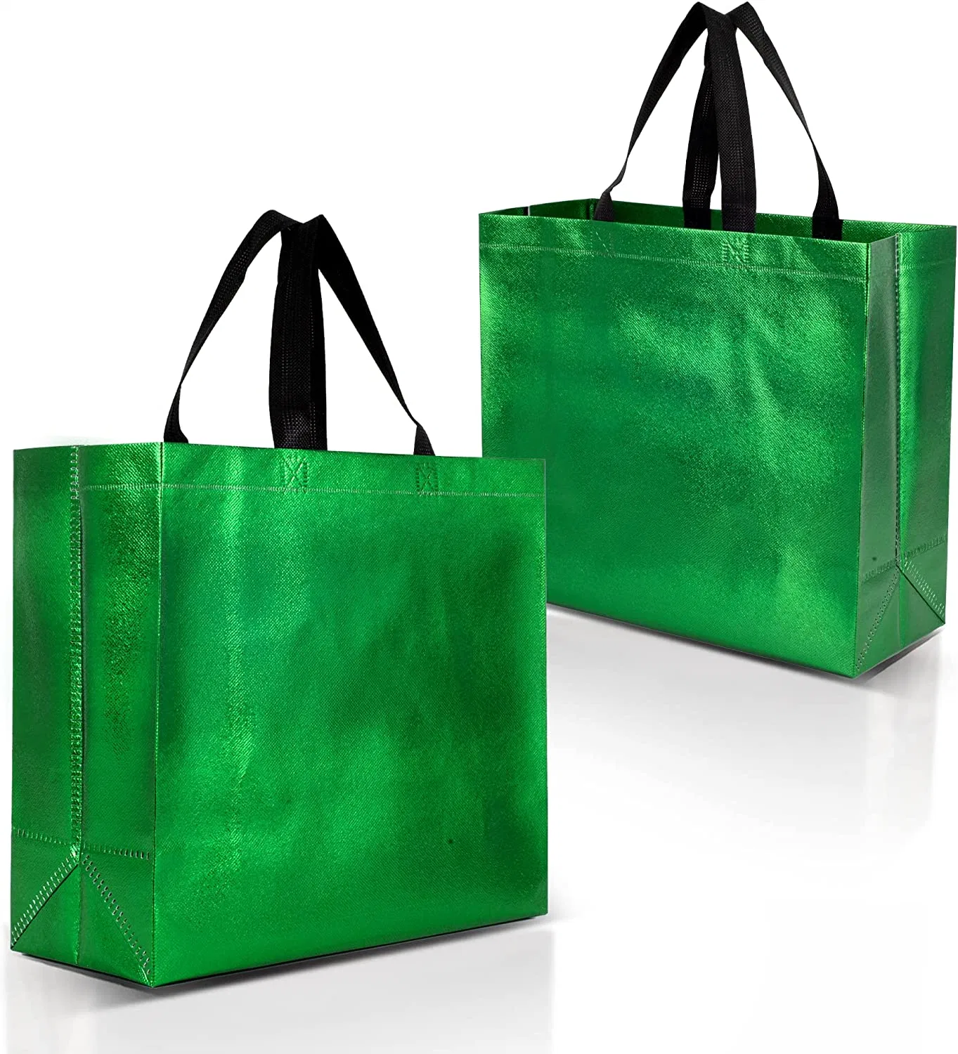 Spot Shiny Christmas Multi-Color Laser Eco Reusable Bright Film Lamination Non-Woven Shopping Tote Gift Bag