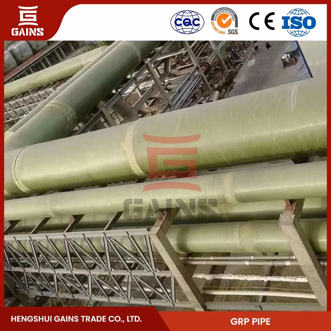 Gains GRP Pipes Fiberglass Factory FRP Sewerage Pipe China FRP Chemical Resistant Pipe