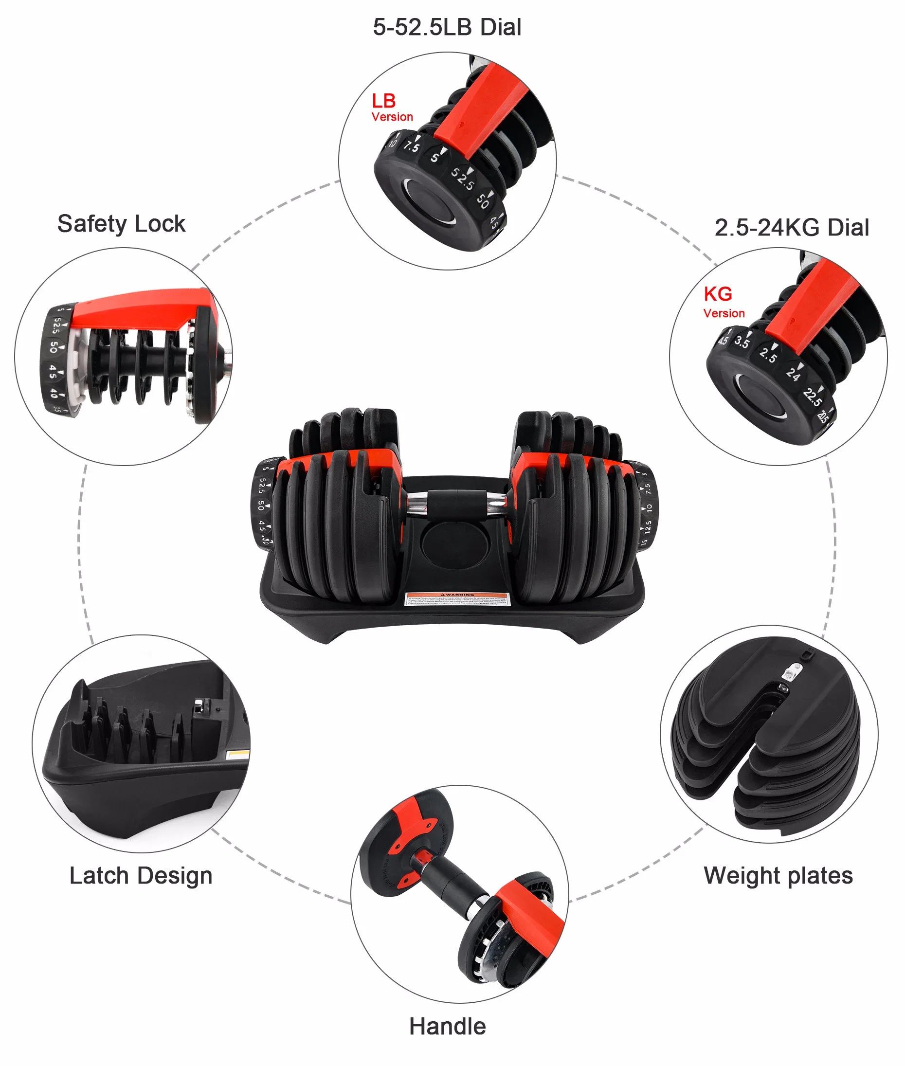 China Wholesale/Supplier Weight Training Fitness Equipment Dumbbell Adjustable Rubber Gym Lifting Sporting Goods Rubber Dumbbell Set