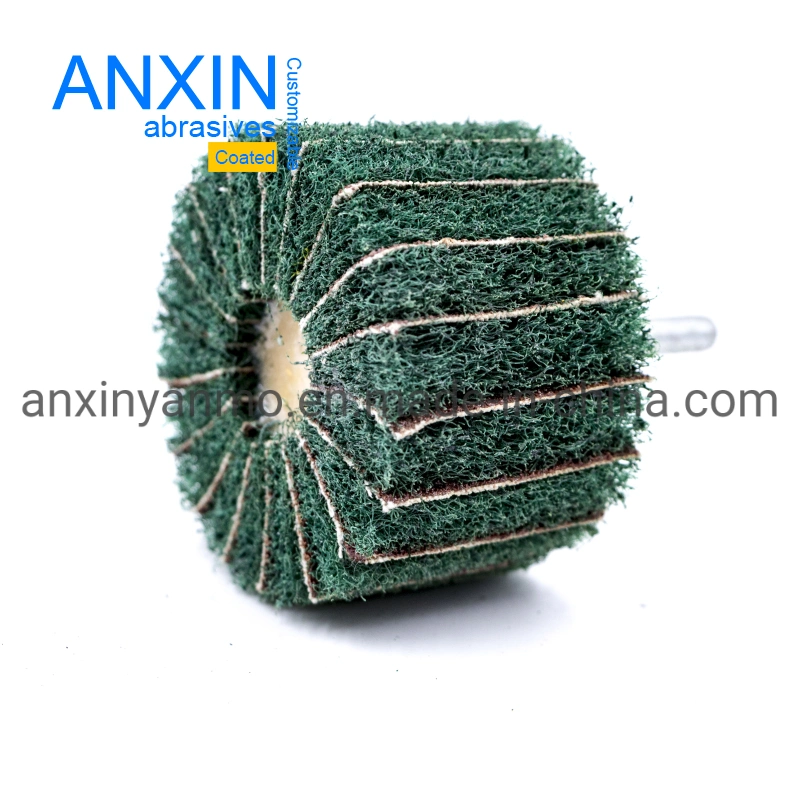 Non Woven Sand Cloth Flap Wheel Mounted Interleaf Abrasive Wheel with Shank for Stainless Steel