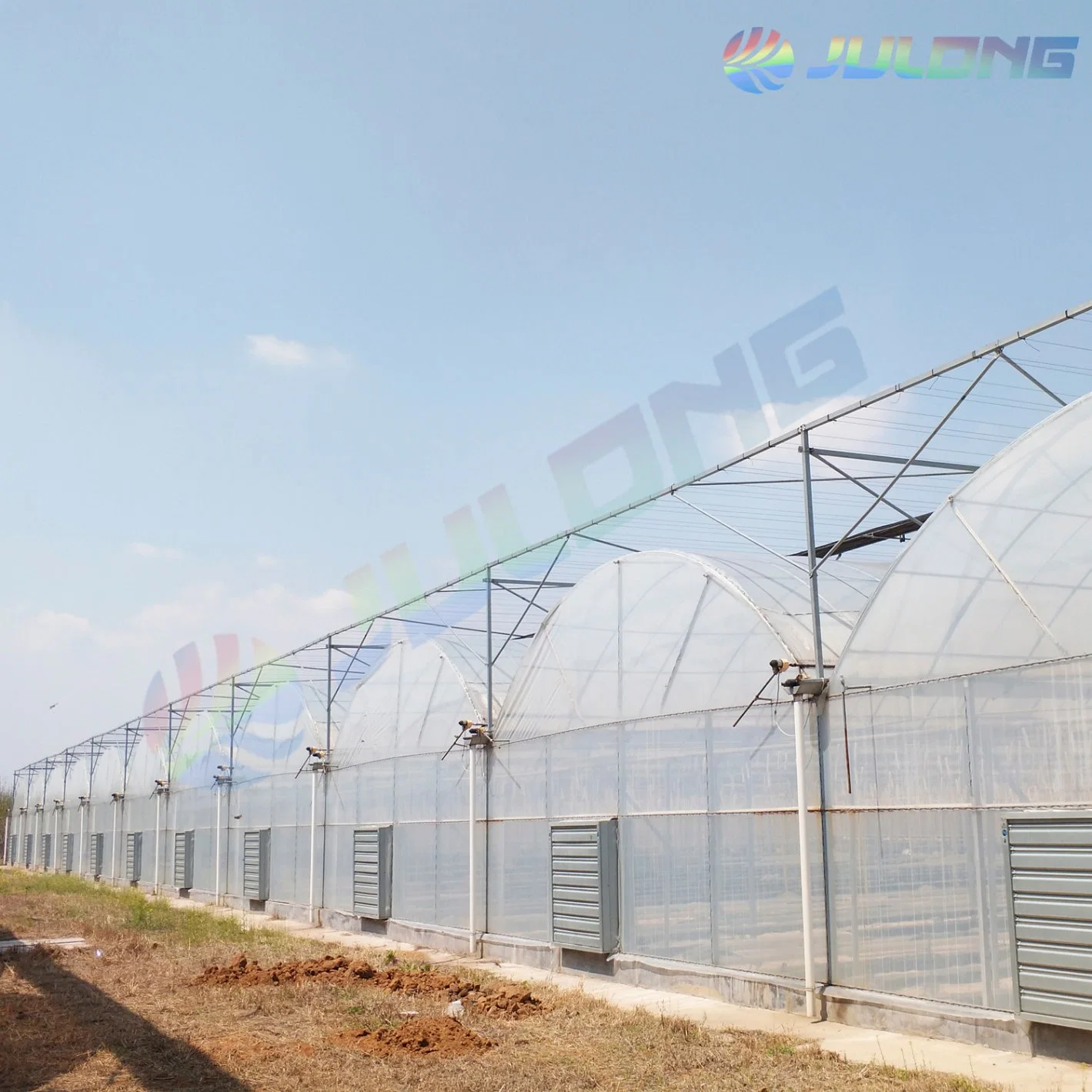 High quality/High cost performance Agricultural Products Tunnel Film Greenhouse with Cooling Pad for Vegetable Planting