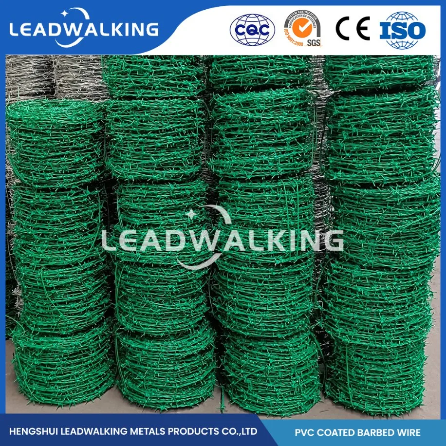 Leadwalking Stainless Wire Barbed Wire Fabricators OEM Customized Electro Galvanized Barbed Iron Wire China Bright Surface PVC-Coated Barbed Wire