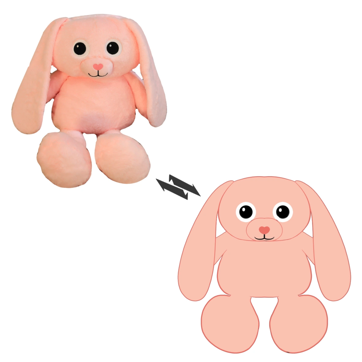 Diseño de moda el muñeco de peluche juguete de peluche personalizado regalos como sublimación Bunny Juguetes