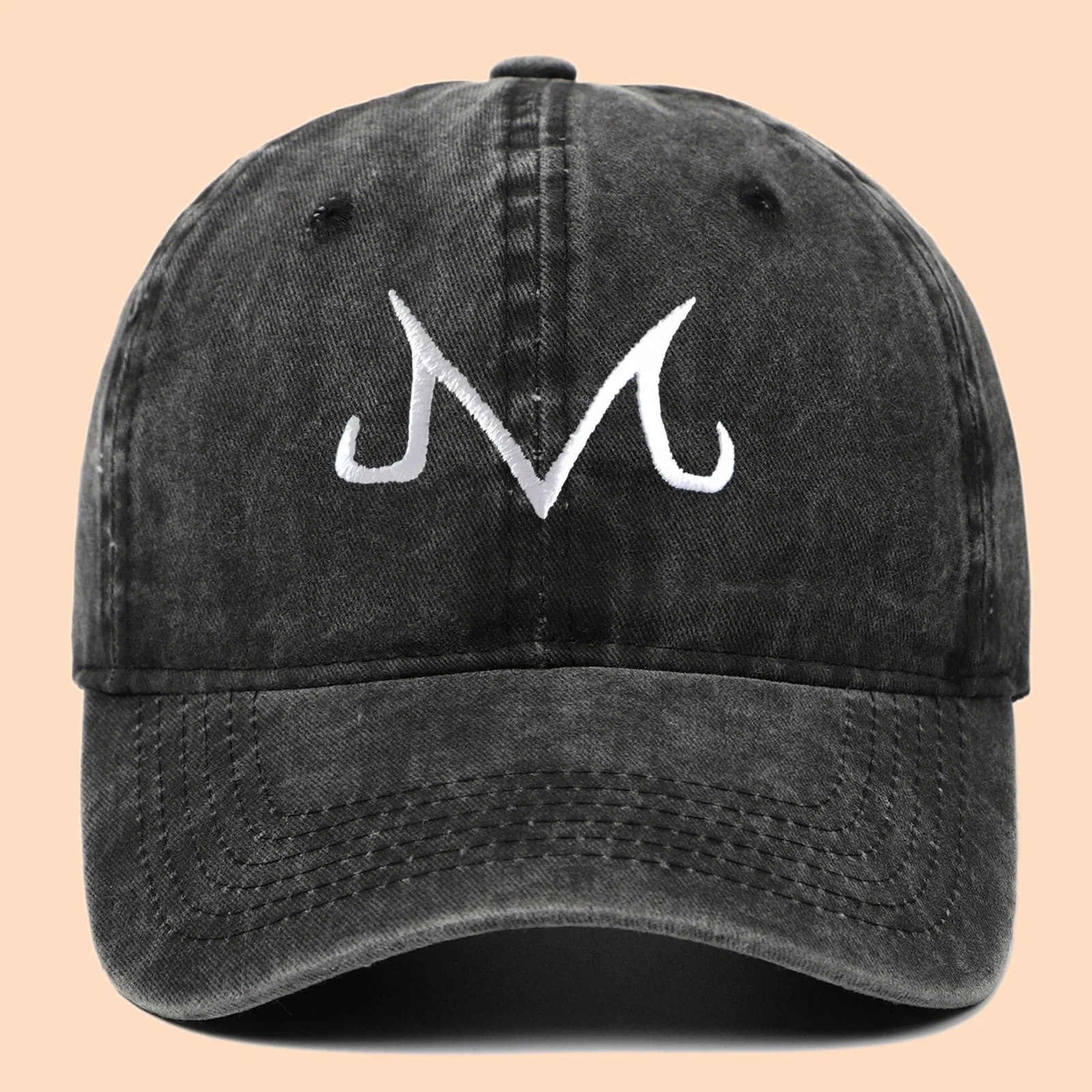 M Majin Sombrero bordado para papá Sombrero Unisex Hip-Hop ajustable Gorra de béisbol para adultos Gorras de deporte de golf