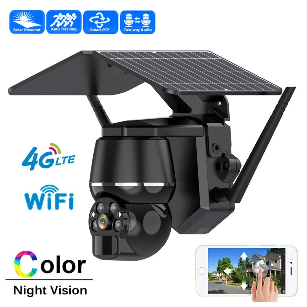 Outdoor Wireless HD Surveillance CCTV Kamera 1080p Solar Powered Security WiFi-Kamera