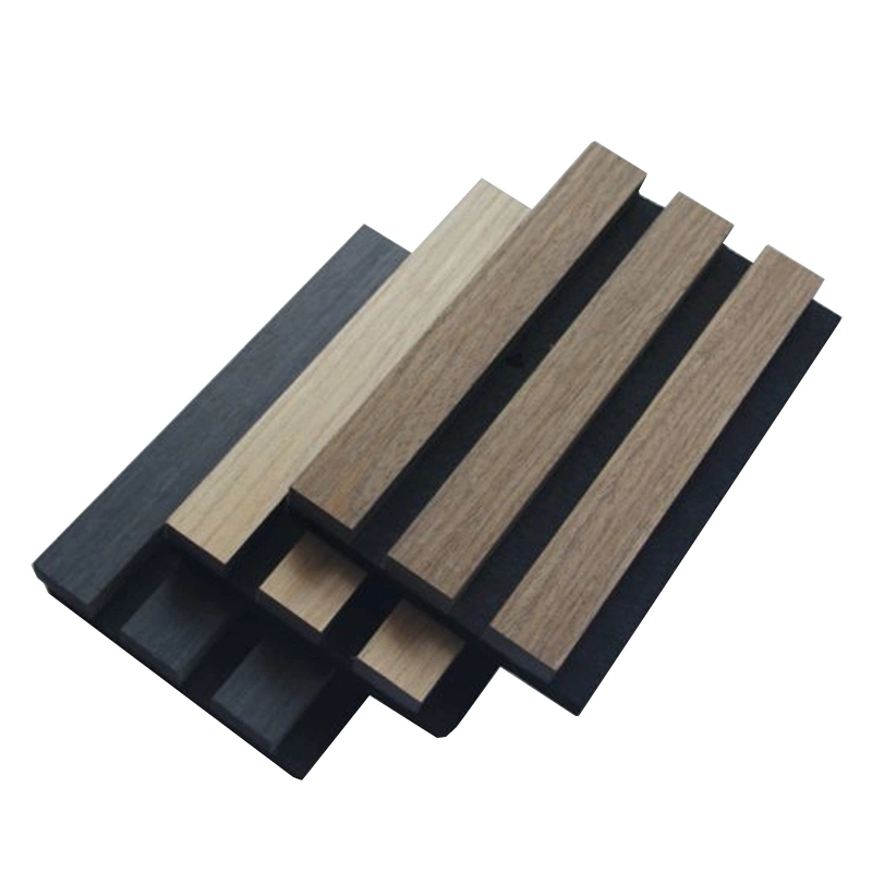 Modern Acoustic Anti Sound Absorption Proofing Wooden Design Wood Slat Polyester Fiber Wall Panel