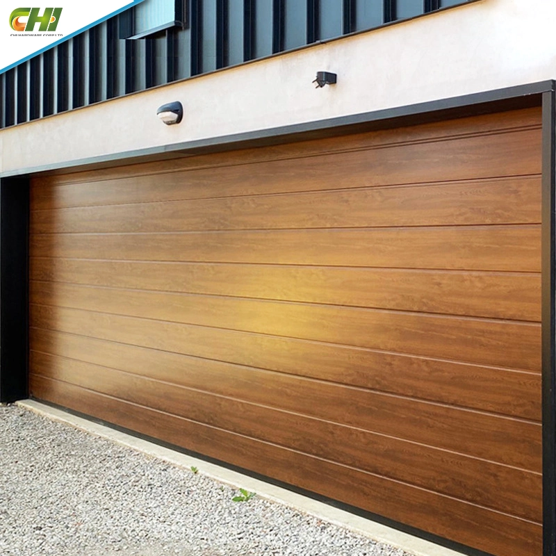 Overhead Motorized Bifold Sectional Garage Door Insulated Steel Black Metal Residential Insulation Garage Doors