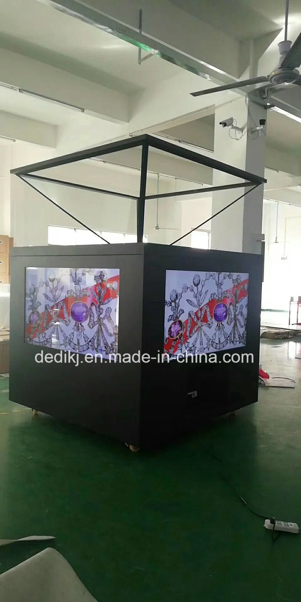 2m Height 360 Degree Holographic Touchscreen LCD Display Cabinet