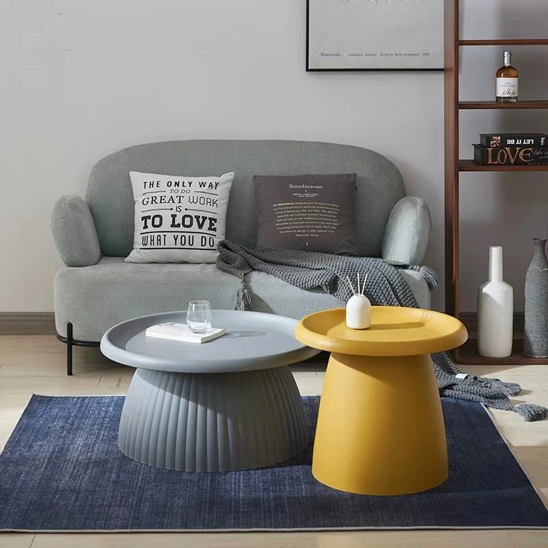 Table basse ronde de salon avec motif pour bureau à domicile en champignon.