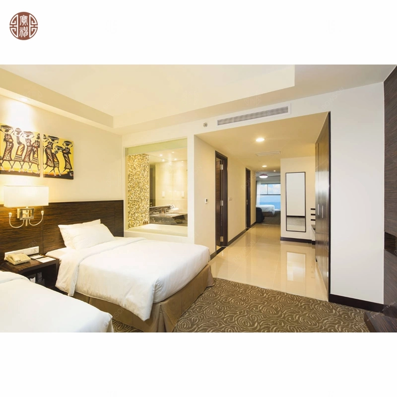 E0 Grade Plywood 0.6mm Veneer Modern Luxury Hotel Bedroom Furniture Set