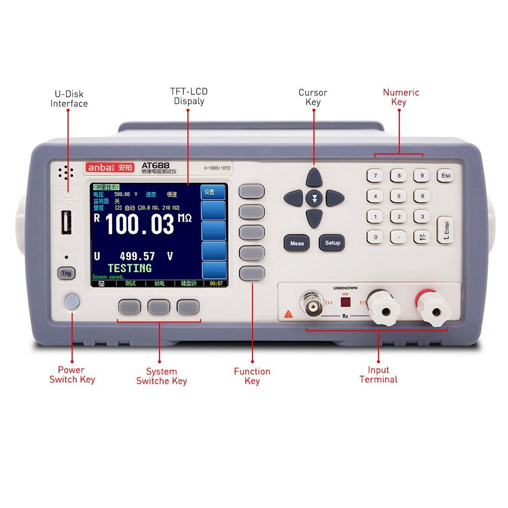 At688 1000V 100K Ohm Leakage Current and Insulation Resistance Tester