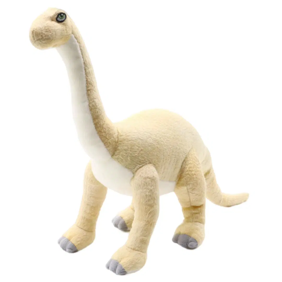 Los niños de la felpa Dragon Toy Brachiosaurus Beige 60cm niños don Dino con cuello largo Brachiosaurus suave Peluche animales dinosaurios juguetes para bebés