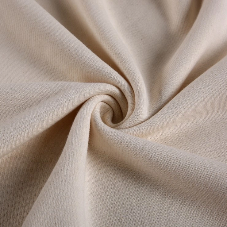 Tecido macio em malha de malha de malha para roupa em algodão Tecido em tecido moletão em algodão para tecido desportivo
