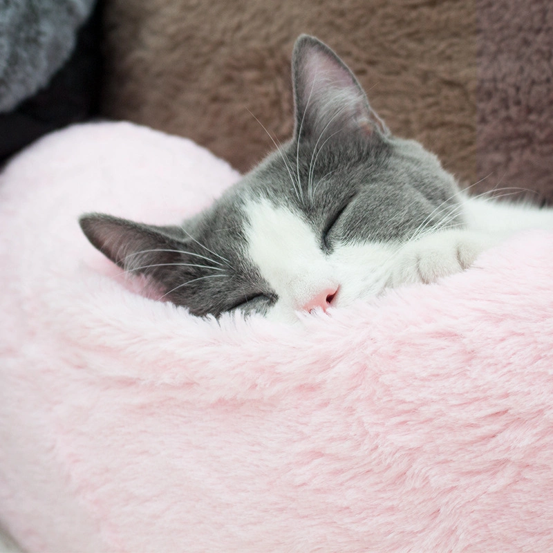 Nido cálido de invierno para perros, pequeña cama redonda de felpa para mascotas gatos.