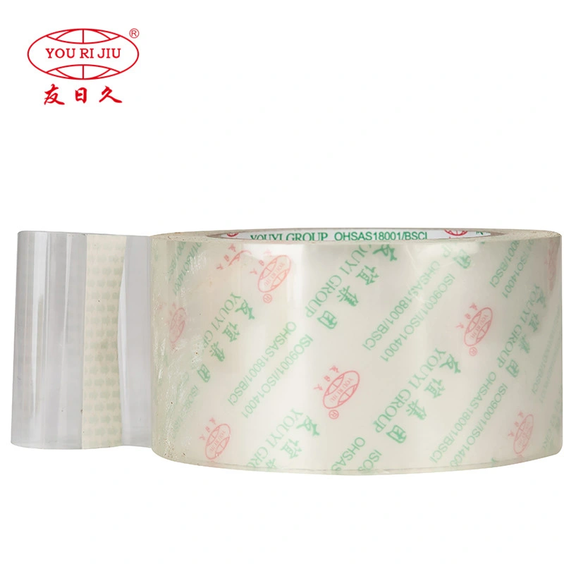 Yourijiu BOPP OPP Acrylic Waterbased Self Adhesive Super Clear Crystal Packaging Carton Sealing Tape Jumbo Roll Printed Multi Color Packing