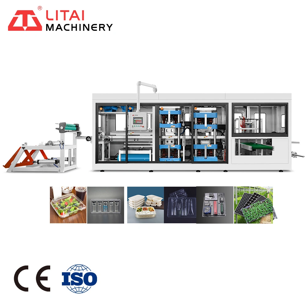 Automatic Thermoforming Machinery Production of Plastic Trays and Lid