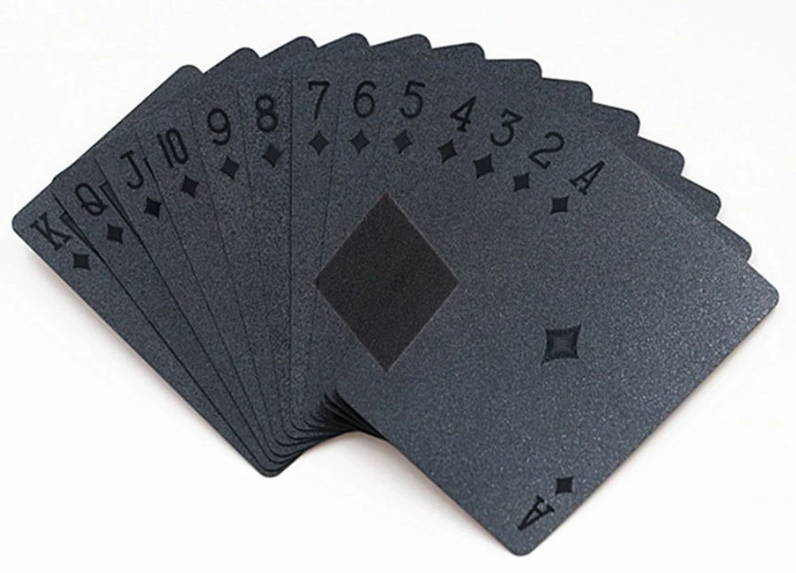 Free Sample Custom 54PCS Deck Cardboard Cool Black Embossing Shinny Foil Playing Cards Adult Card Game