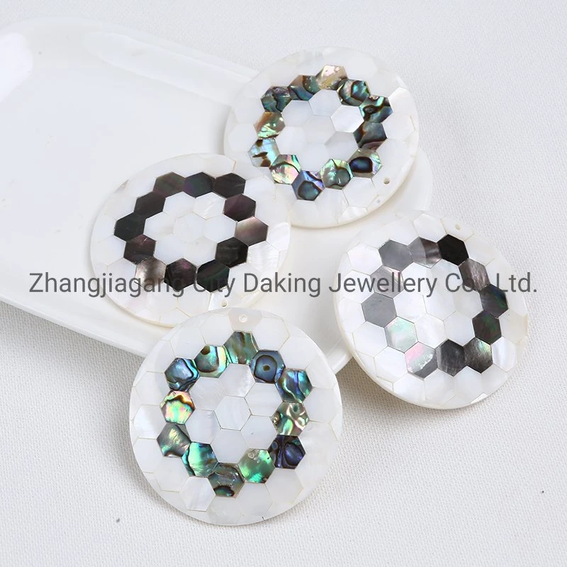 Wholesale/Supplier Natural Mother of Pearl Mosaic Round Coin Shape Shell Pieces Jewelry Accessories