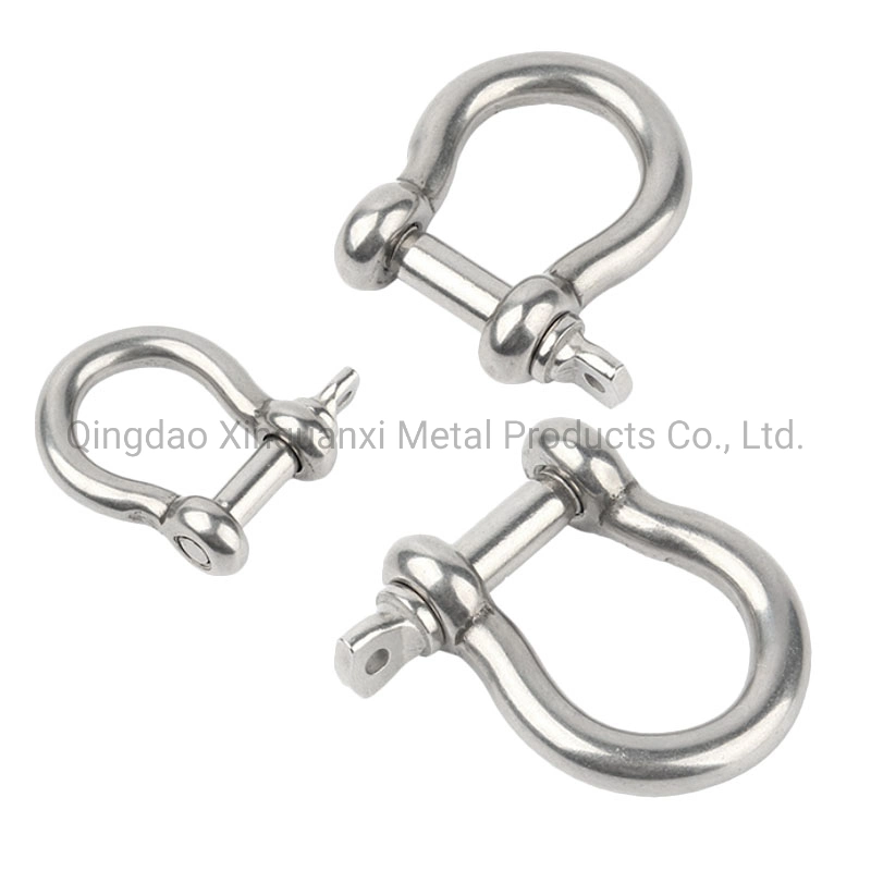 Stainless Steel M6 Screw Shackle Chain Shackle Bow Shackle Heavy Duty Screw Pin Shackle for Anchor