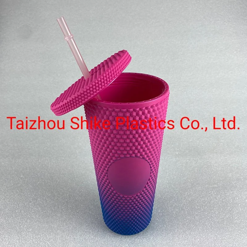 BPA Free 16oz 24oz Patented Customized Studded Tumbler Double Wall Plastic Drinking Durian Cup for Creation Gifts