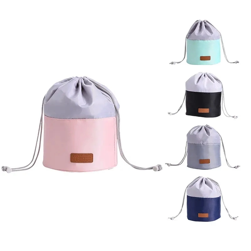 Fashion Round Drawstring Waterproof Organizer Make up Cases