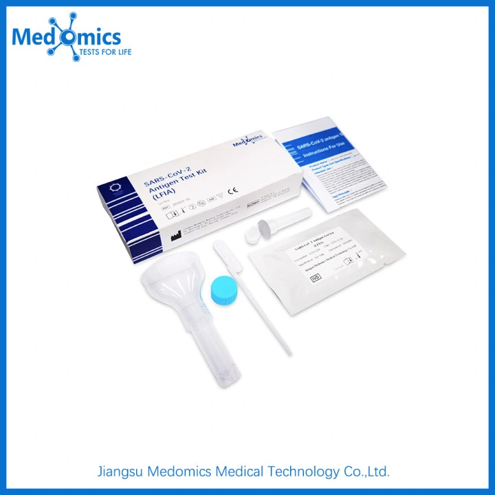 Nouveau kit de test rapide pour la détection d'antigène C-O-R-O-N-a certifié ce Medomics (1 paquet)