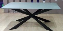 Nuevo diseño Cristal mesa de comedor con muebles de Metal Leg Set