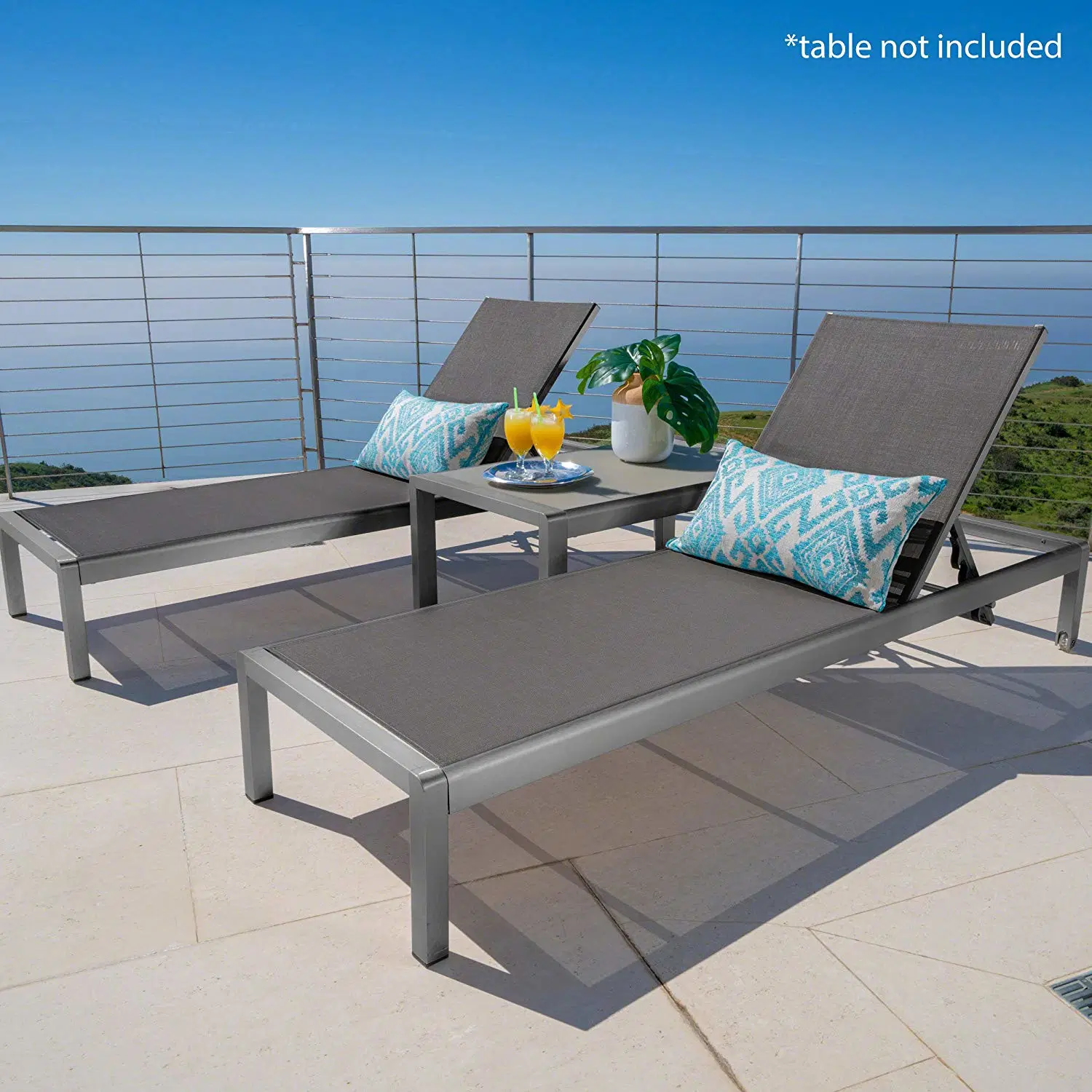 Outdoor Patio Garden Furniture Courtyard Luxury Rattan Furniture Aluminum Chaise Sun Lounger