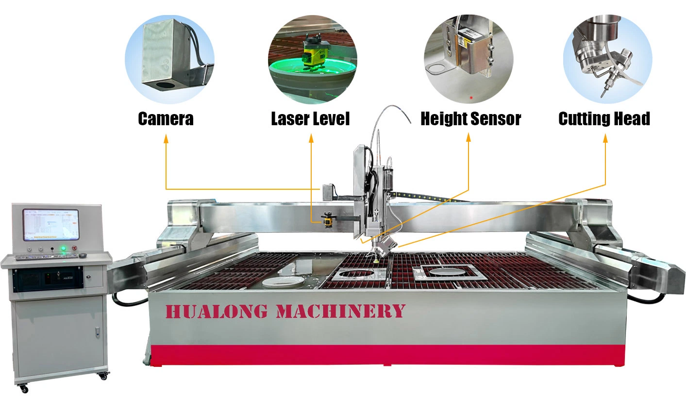 Advanced 5-Axis CNC Waterjet Saw and Cutting Machine for Ceramic, Granite, Marble, Quartz, and Glass Tiles