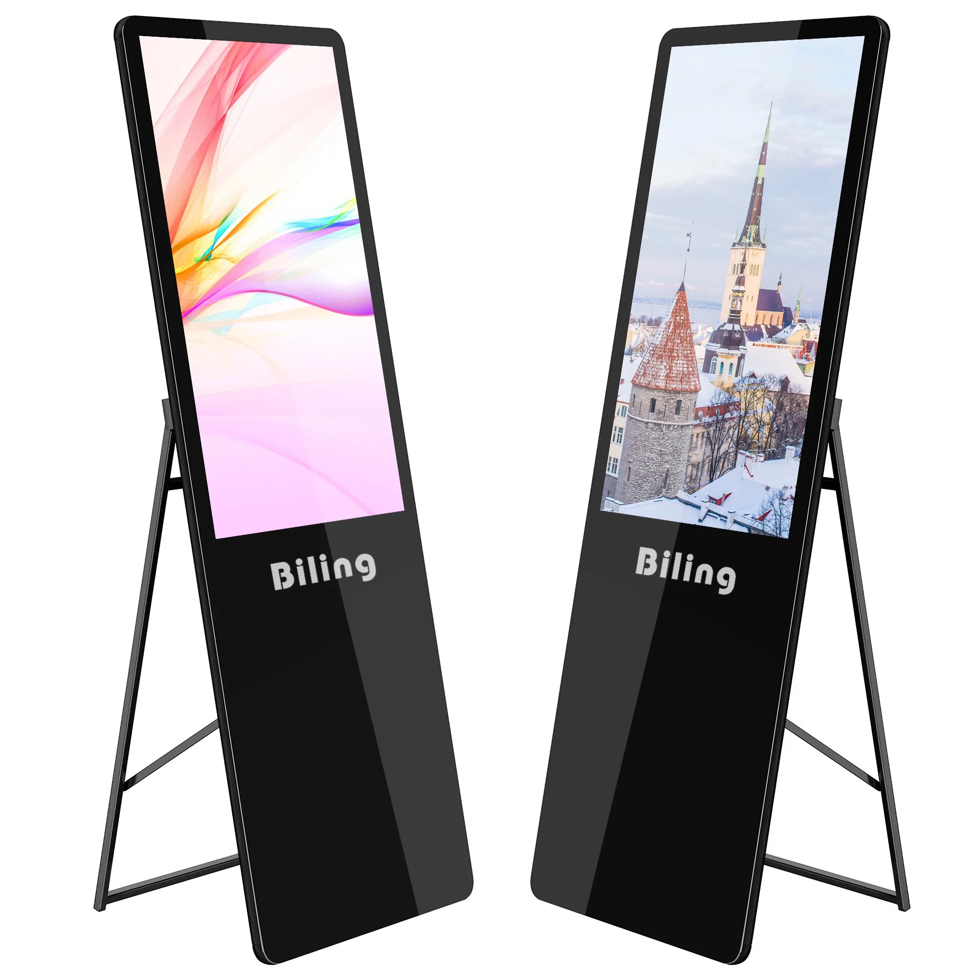 Portable Movable Digital Signage Network E-Poster LCD Advertising Display Screen Store Show Window Display Kiosk Shopping Mall Totem LCD Display