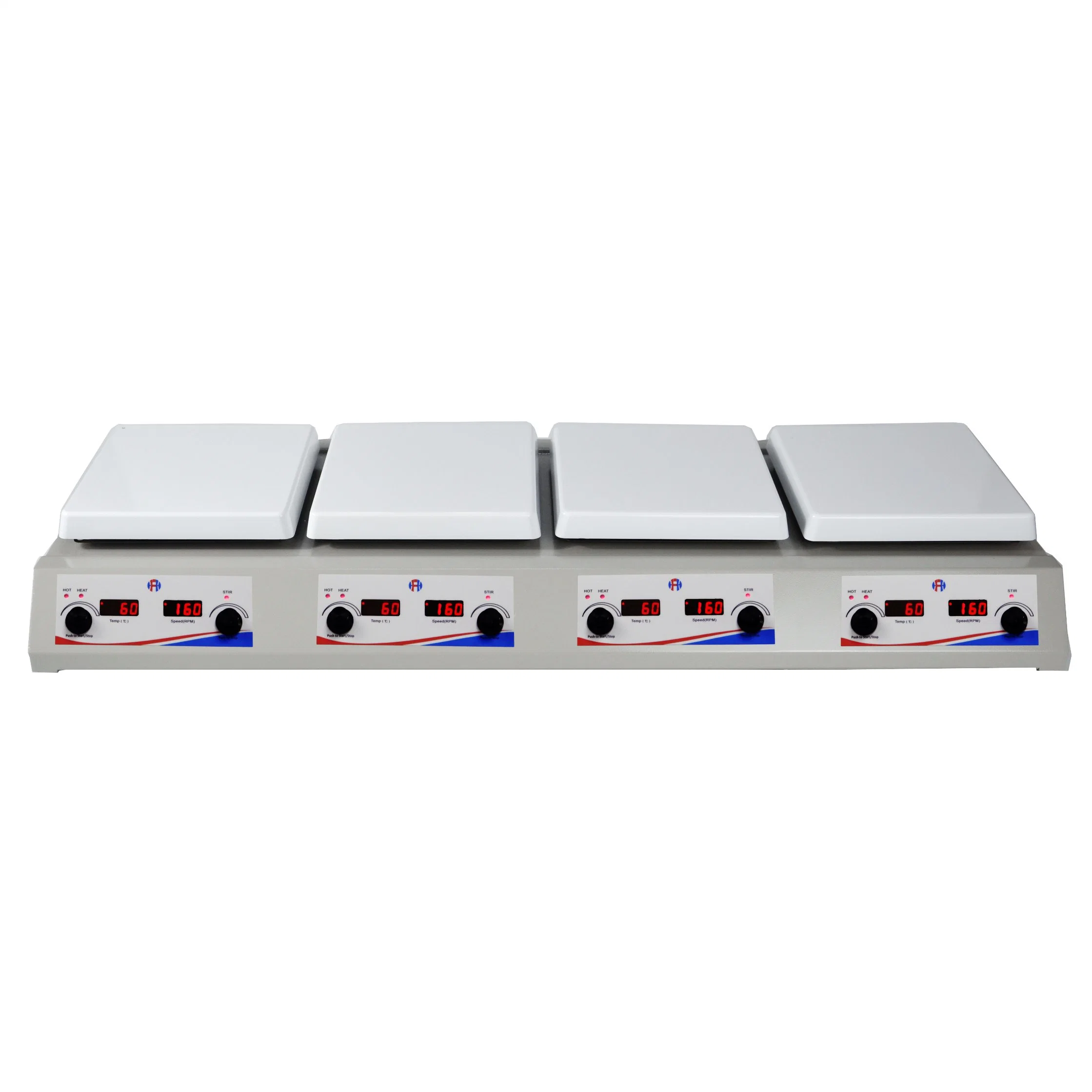 Hotplate Magnetic Stirrer Lab Stirrer Mixer Equipment with Heating and Stirring 4 Plates Multi-Station Magnetic Stirrer