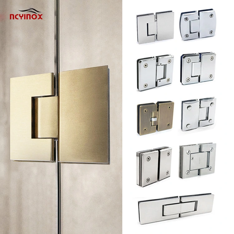 Charnière de porte de douche en acier inoxydable pour porte en verre de douche à 180 degrés de service intensif.