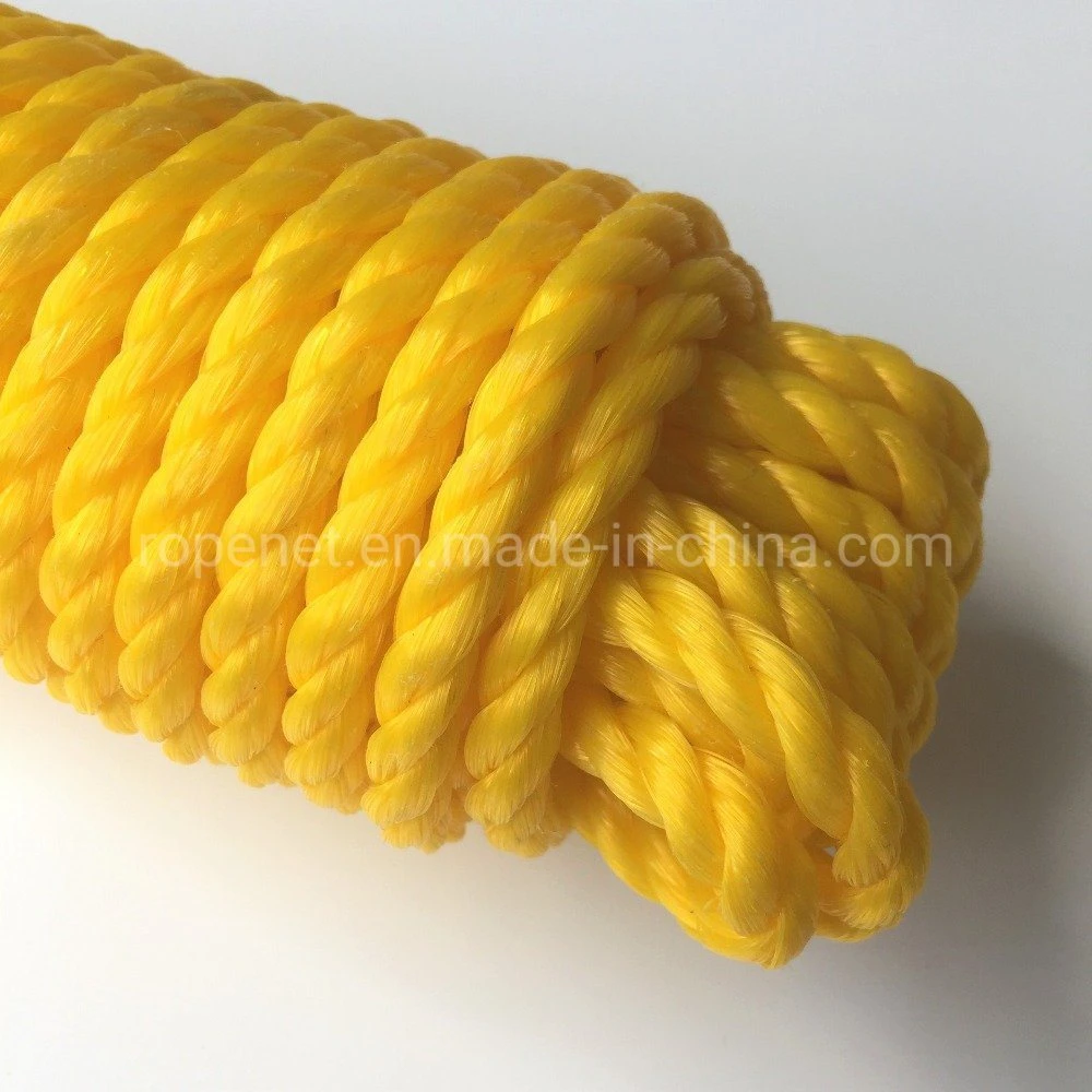 PP Twisted Yellow Color Rope for Fishing Marine Agriculture Use Plastic Packing Line