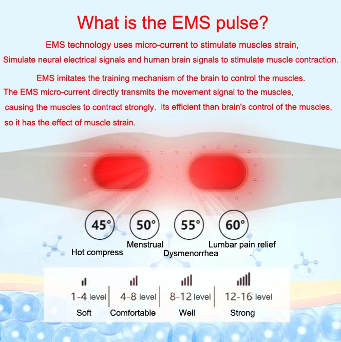 Electric EMS Massager Red Light Therapy Pulse Heating Fitness Burning Lose Weight Pain Relie Abdomen Waist Body Massager EMS Massage Belt