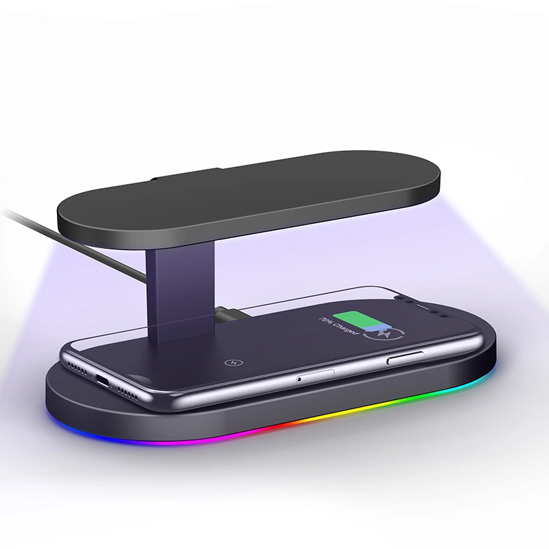 Best Selling 2021wireless Charger with UV Light for Mobile Phone iPod iPhone Iwach Charging 5in1