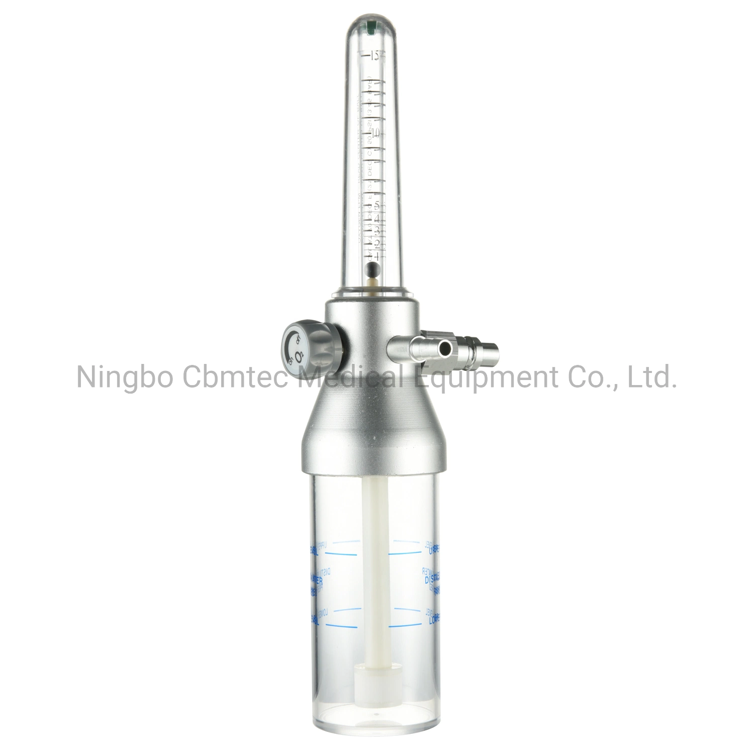 Medidor de flujo de oxígeno DIN con botella de humidificador