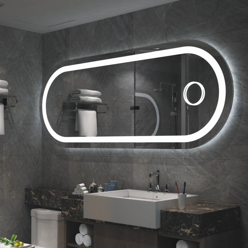 Hotel Engineering Bathroom Mirror Smart Mirror Waterproof Bathroom Mirror Fashion Home Smart LED Energy Saving Lamp Mirror Customization