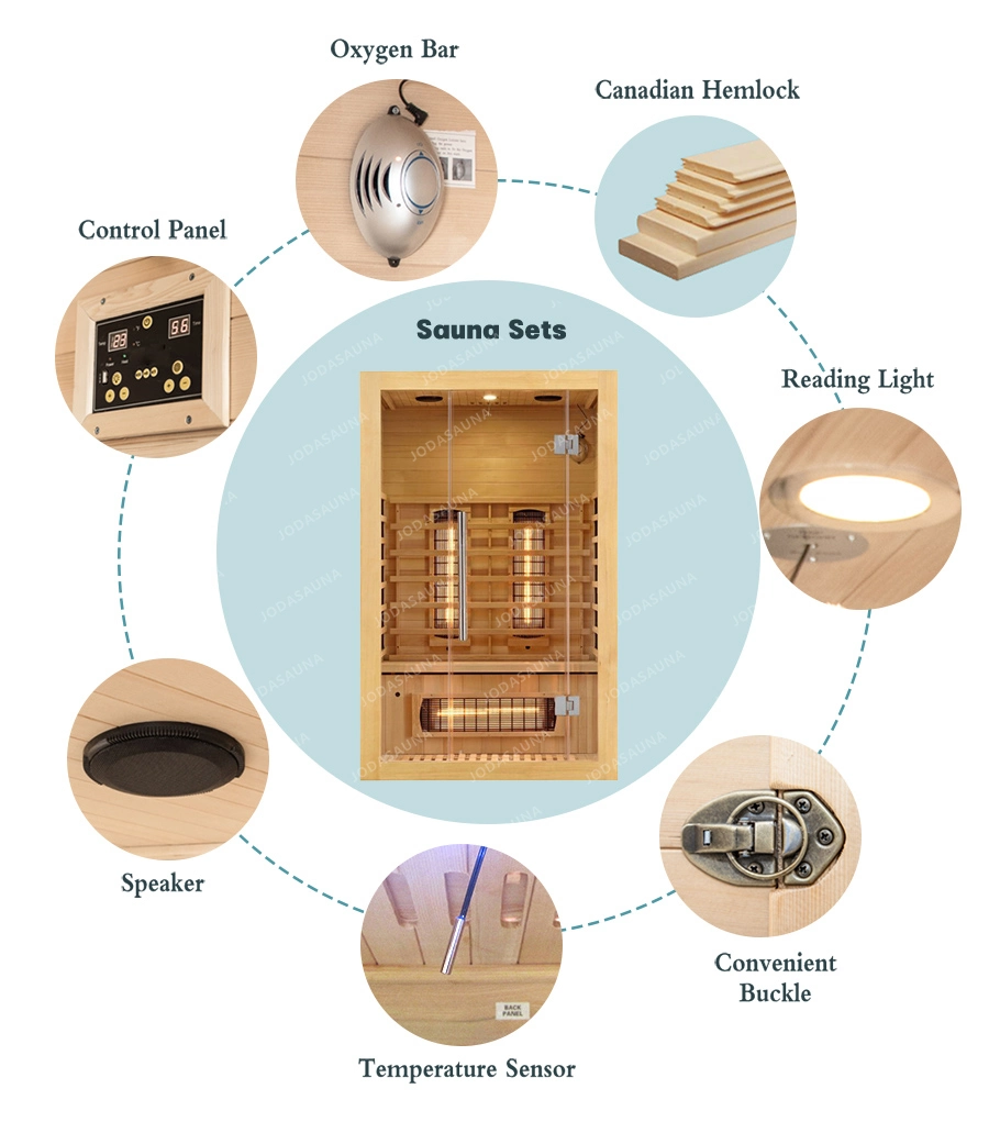 Home Spa Sauna de vapor cabina 2-3 personas estufa finlandesa Sauna de fábrica