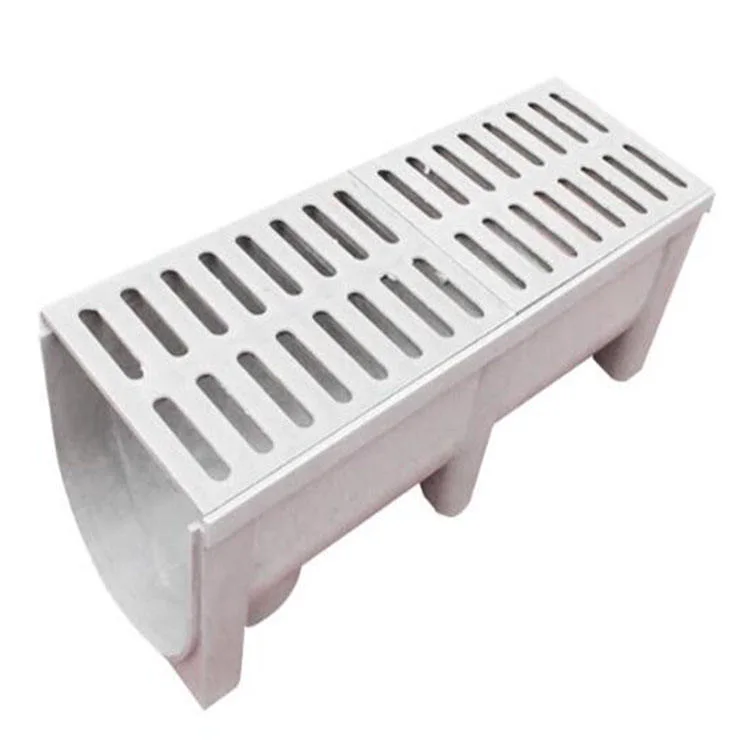 En124 Resin/Plastic SMC Composite Drain Drainage Channel Grate U 300mm Width 315mm Height 1000mm Length